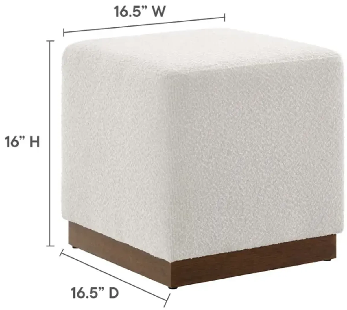 Tilden 17" Square Boucle Upholstered Ottoman