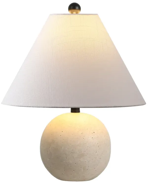 Liza 16" Modern Minimalist Travertine Globe LED Table Lamp