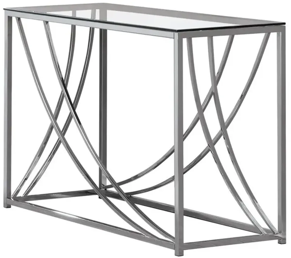 Lille Glass Top Rectangular Sofa Table Accents Chrome