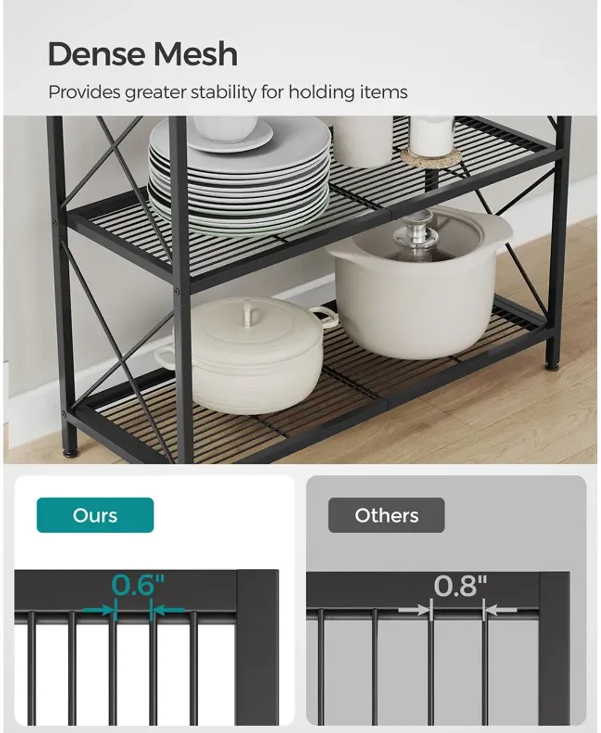 3-Tier Metal Storage Rack with Wheels