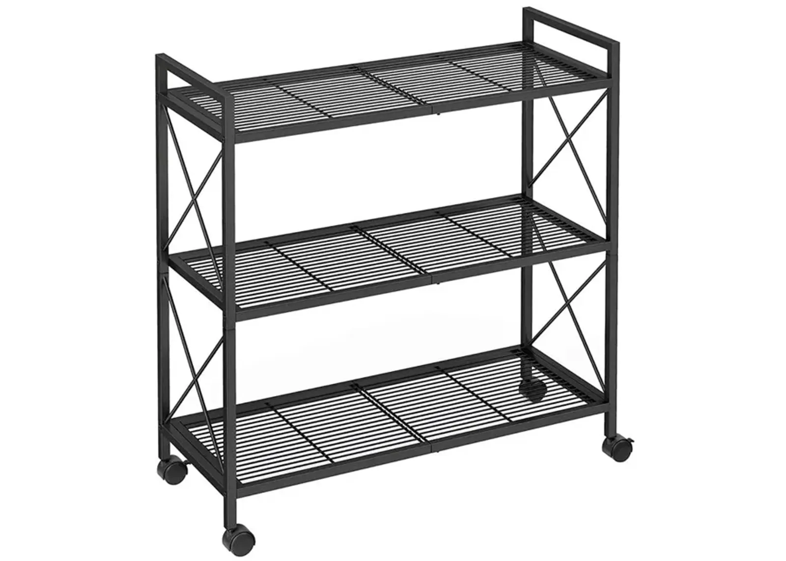 3-Tier Metal Storage Rack with Wheels