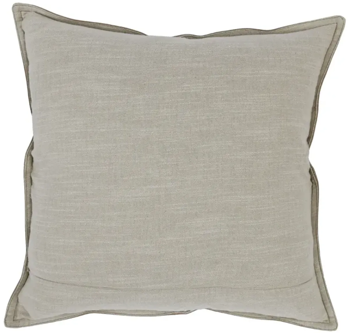 Norm 22 Inch Square Leather Decorative Throw Pillow, Stitched, Taupe Brown-Benzara
