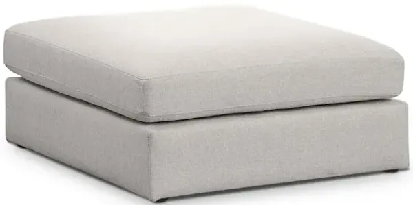 Meridian Furniture Beckham Beige Durable Linen Textured Fabric Ottoman