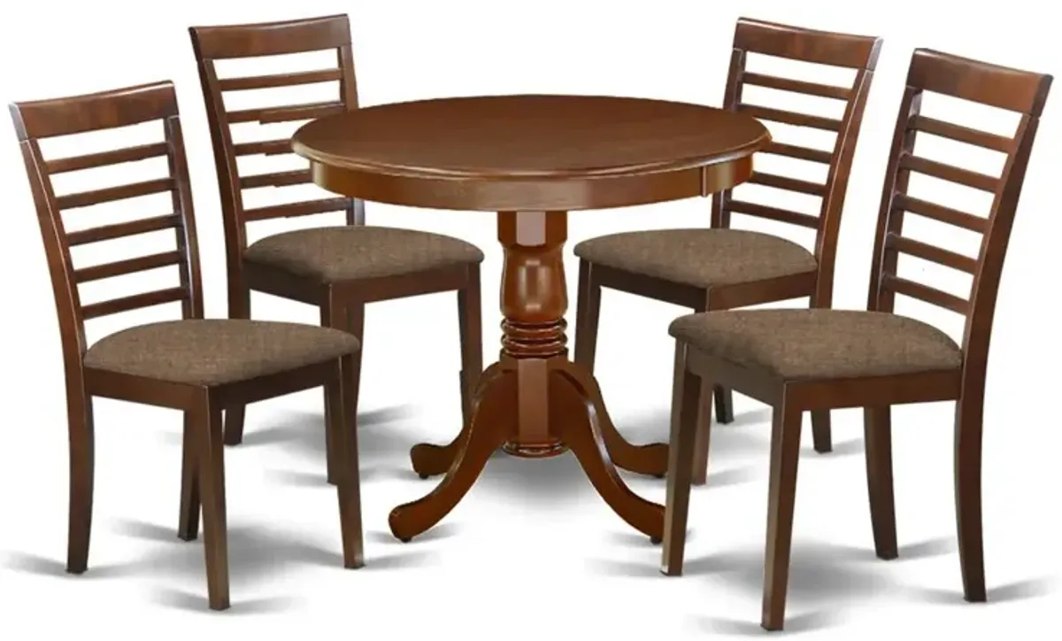 Dining Room Set Mahogany, ANML5-MAH-C