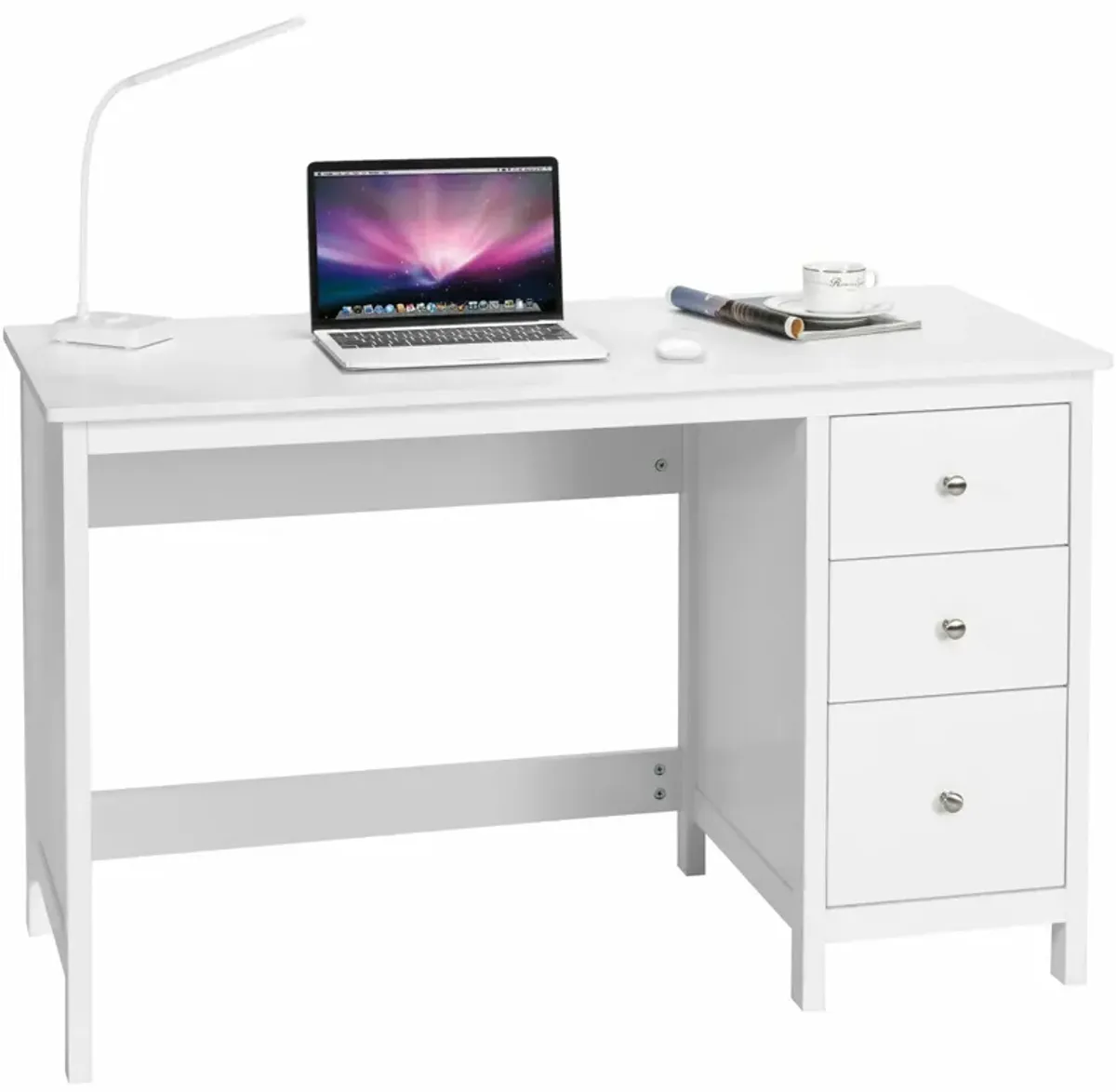 3-Drawer Home Office Study Computer Desk with Spacious Desktop