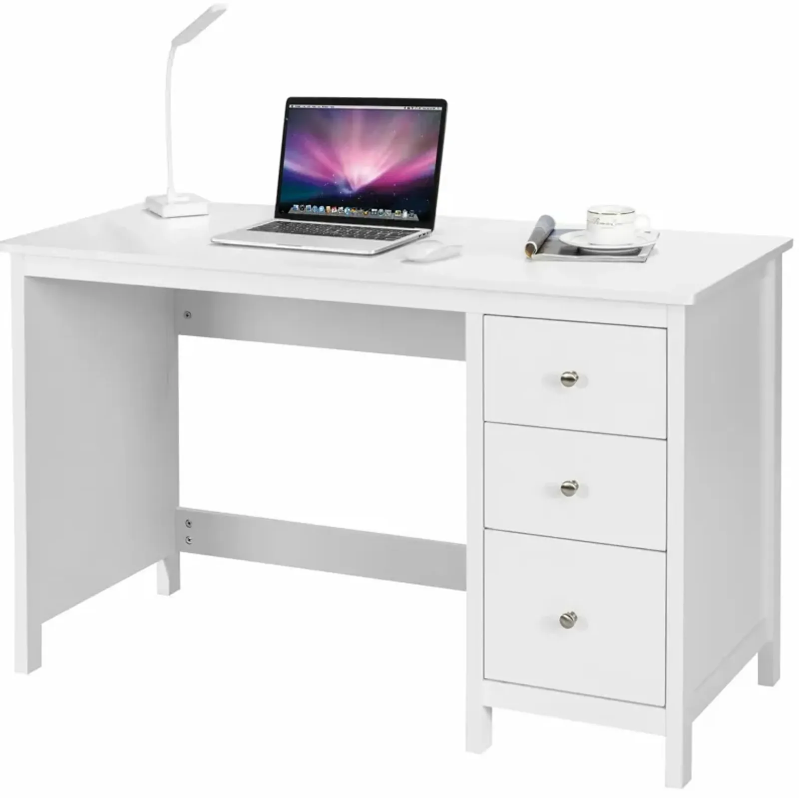 3-Drawer Home Office Study Computer Desk with Spacious Desktop