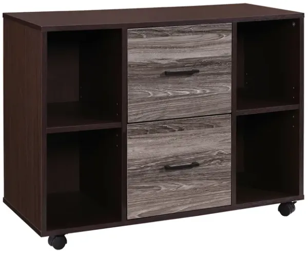 3-Drawer 39in. W File Cabinet for Home Office, Mobile Lateral File Cabinet, Printer Stand with Open Storage Shelves for Kids Room