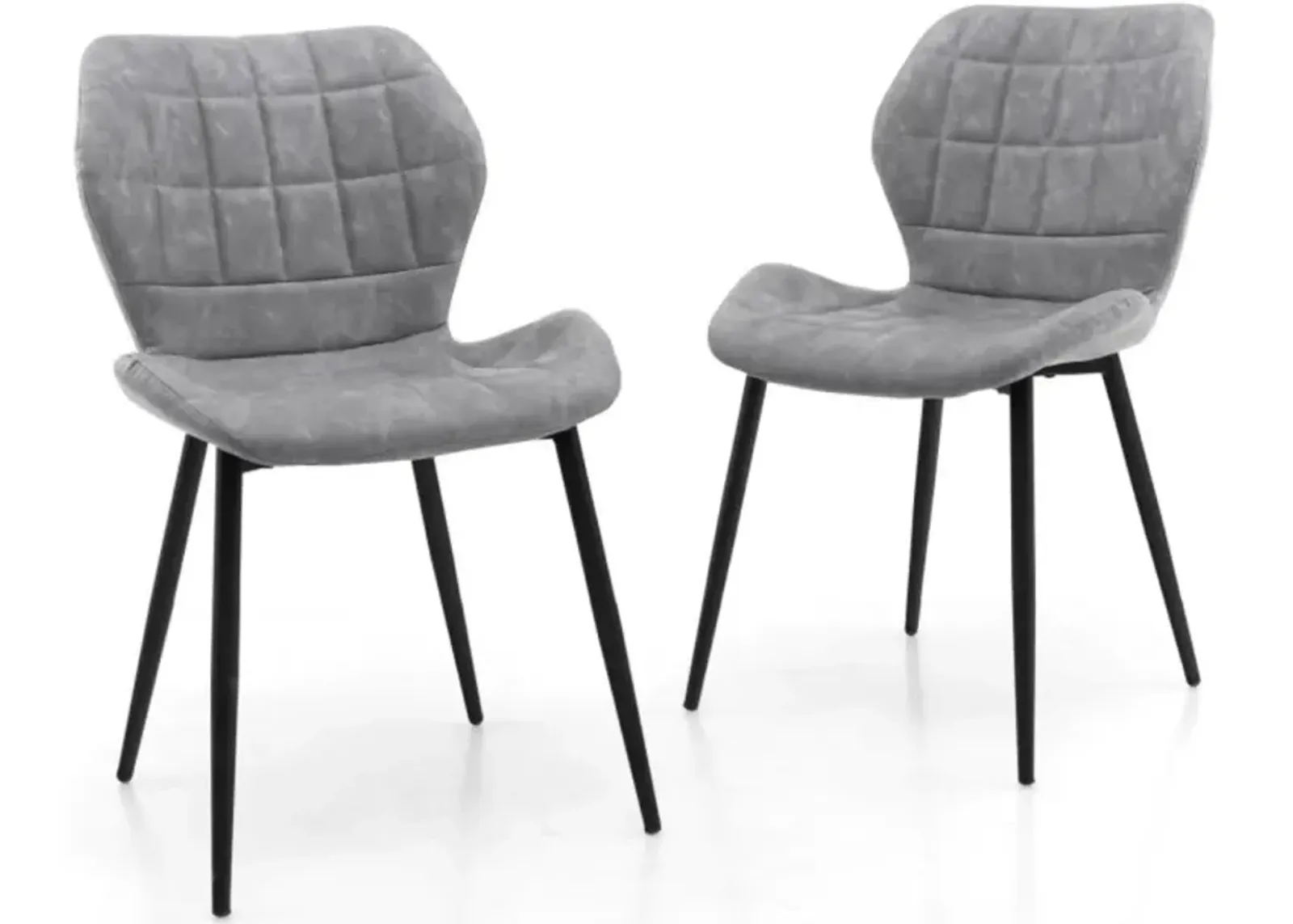 Hivvago Dining Chairs Set of 2 with Padded Back, Metal Legs and Adjustable Foot Pads