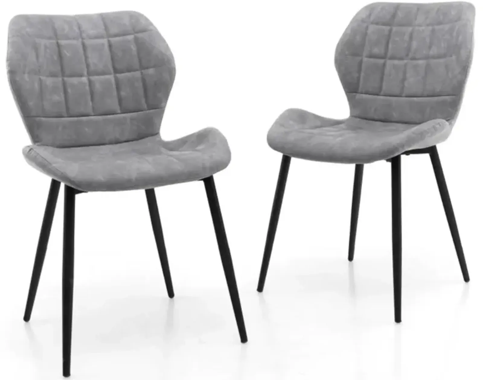 Hivvago Dining Chairs Set of 2 with Padded Back, Metal Legs and Adjustable Foot Pads