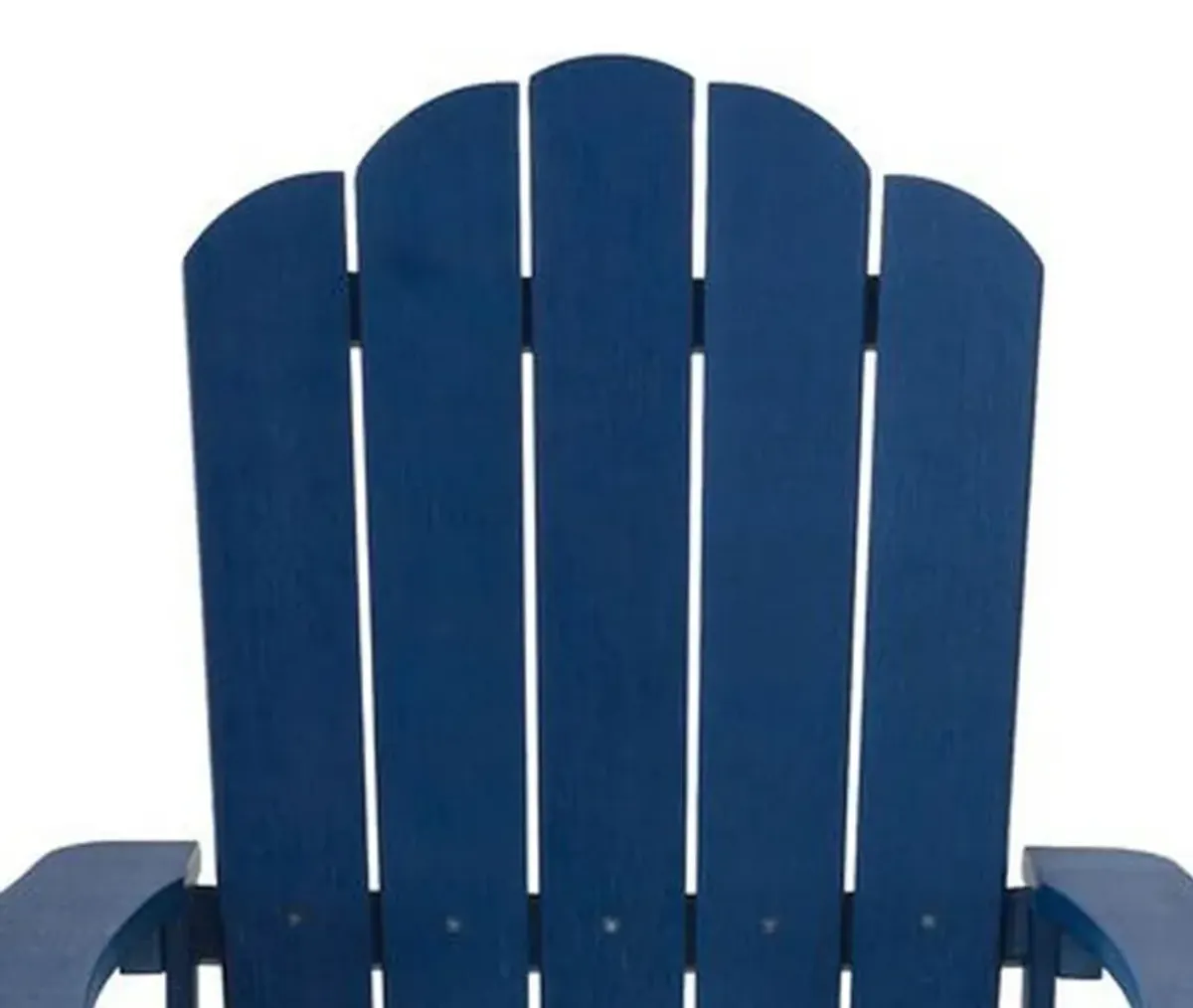 West Outdoor Patio Adirondack Chair, 30 Inch, Wood Style Blue Finish - Benzara