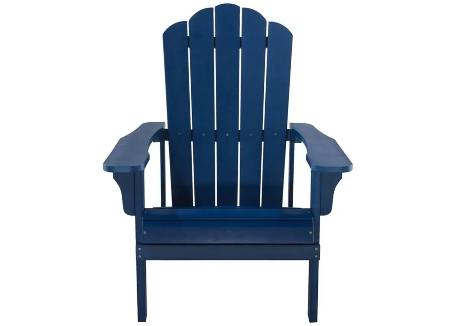 West Outdoor Patio Adirondack Chair, 30 Inch, Wood Style Blue Finish - Benzara