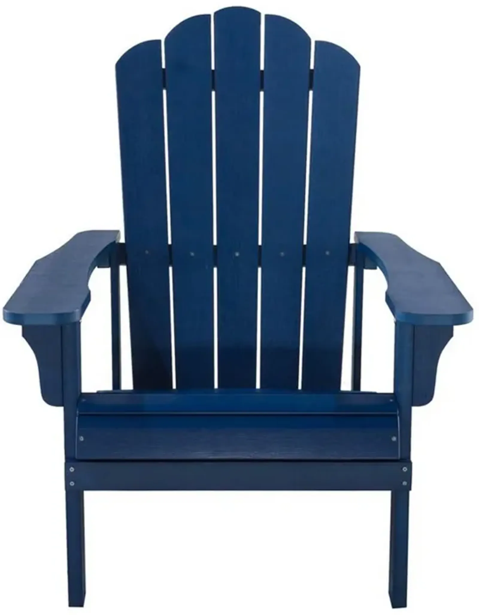 West Outdoor Patio Adirondack Chair, 30 Inch, Wood Style Blue Finish - Benzara