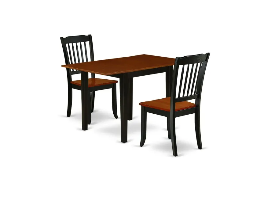 Dining Room Set Black & Cherry, NDDA3-BCH-W