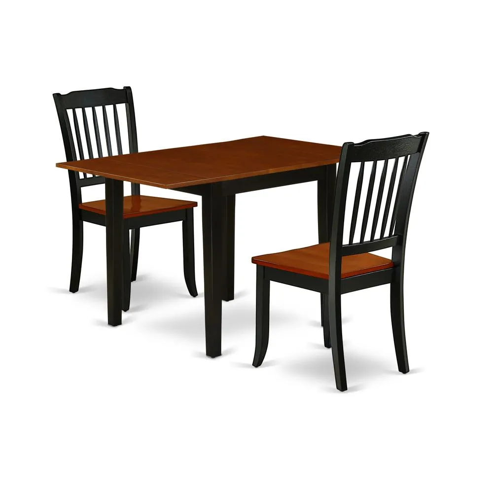 Dining Room Set Black & Cherry, NDDA3-BCH-W