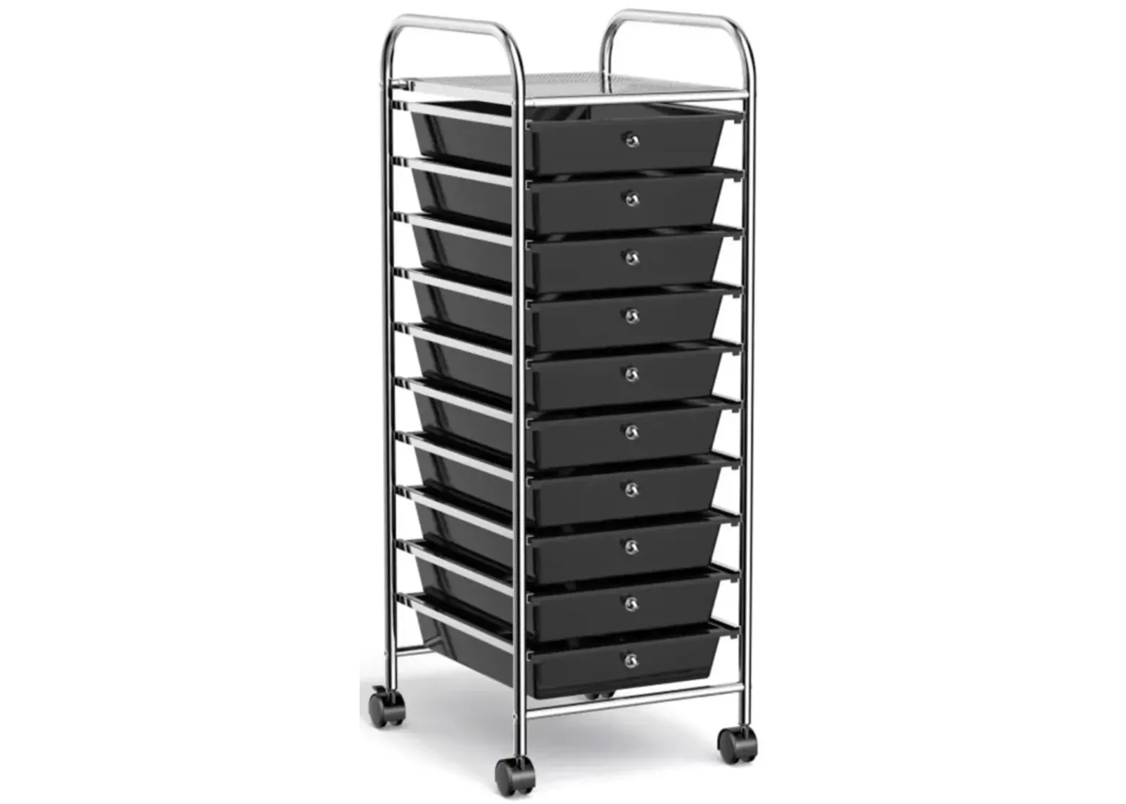 Hivvago 10 Drawer Rolling Storage Cart Organizer with 4 Universal Casters