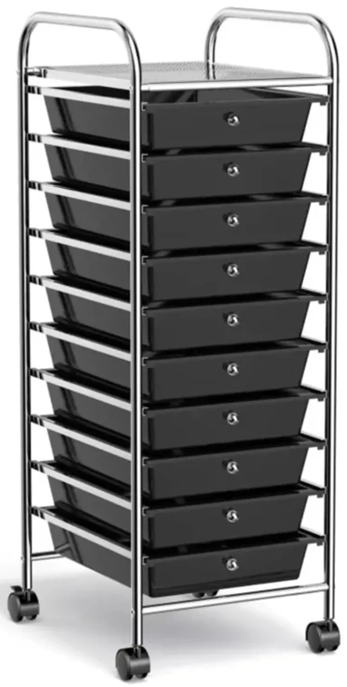 Hivvago 10 Drawer Rolling Storage Cart Organizer with 4 Universal Casters