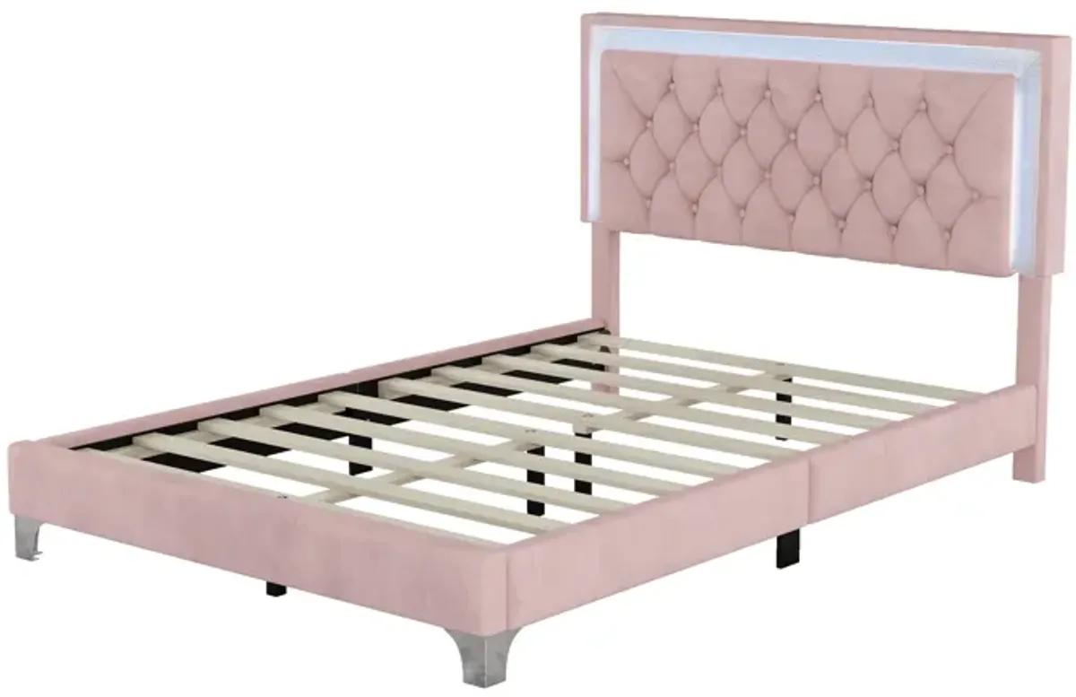 Merax Modern Velvet Platform Bed