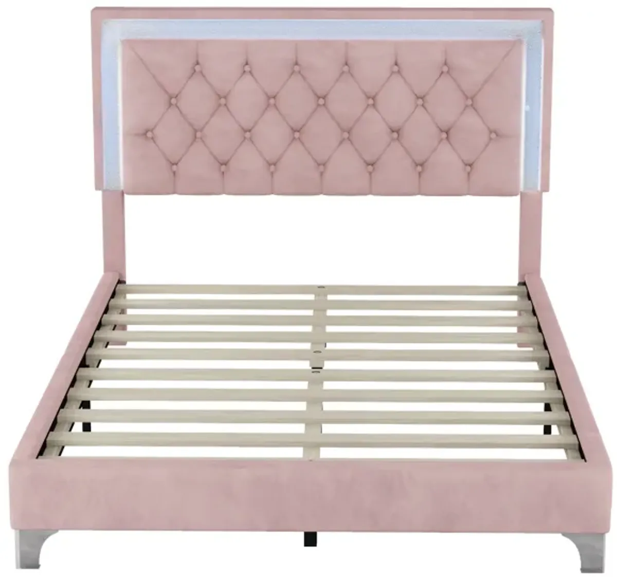 Merax Modern Velvet Platform Bed