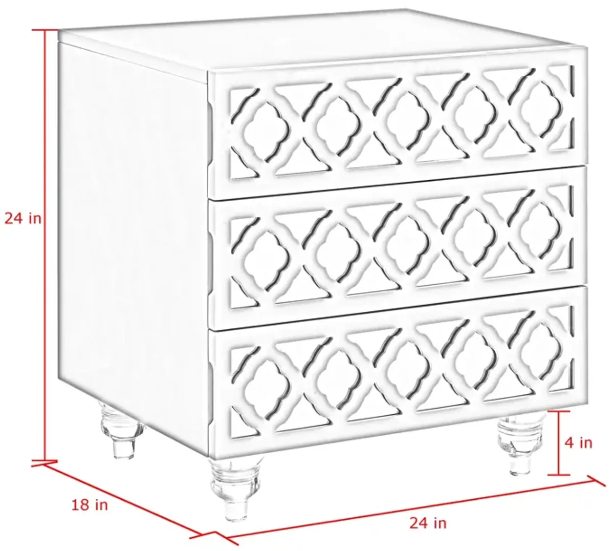 Inspired Home Gina  Side Table/Accent Table/Nightstand