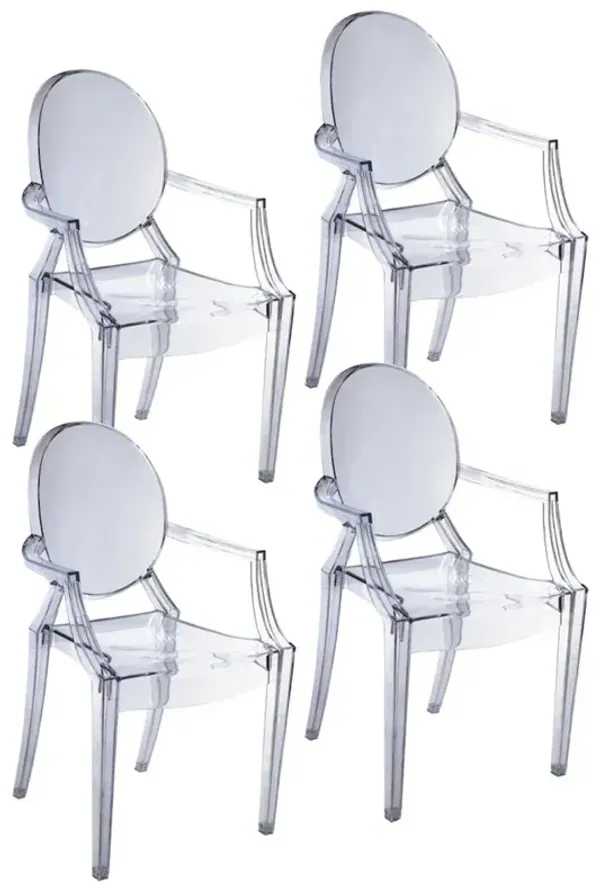 Pangea Home Bentley Arm Dining Chair Clear - Set Of 4