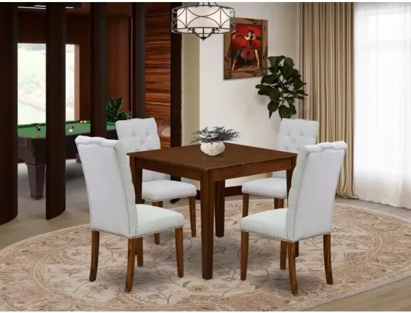 East West Furniture 5 Pc Dining Set Consist of a Square Dining Table and 4 Parson Chairs