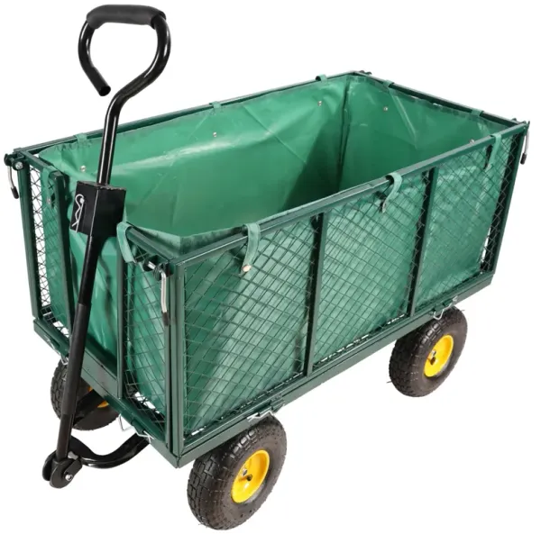 Streamdale Flower Cart with Green Cloth Bag for Easy Firewood Transport