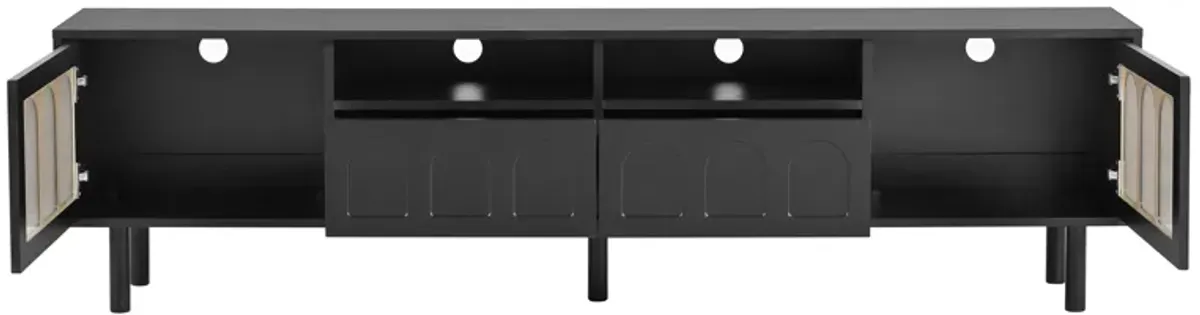 Merax Cream Style TV Stand with LED Light Strip