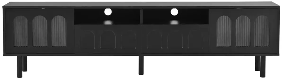 Merax Cream Style TV Stand with LED Light Strip