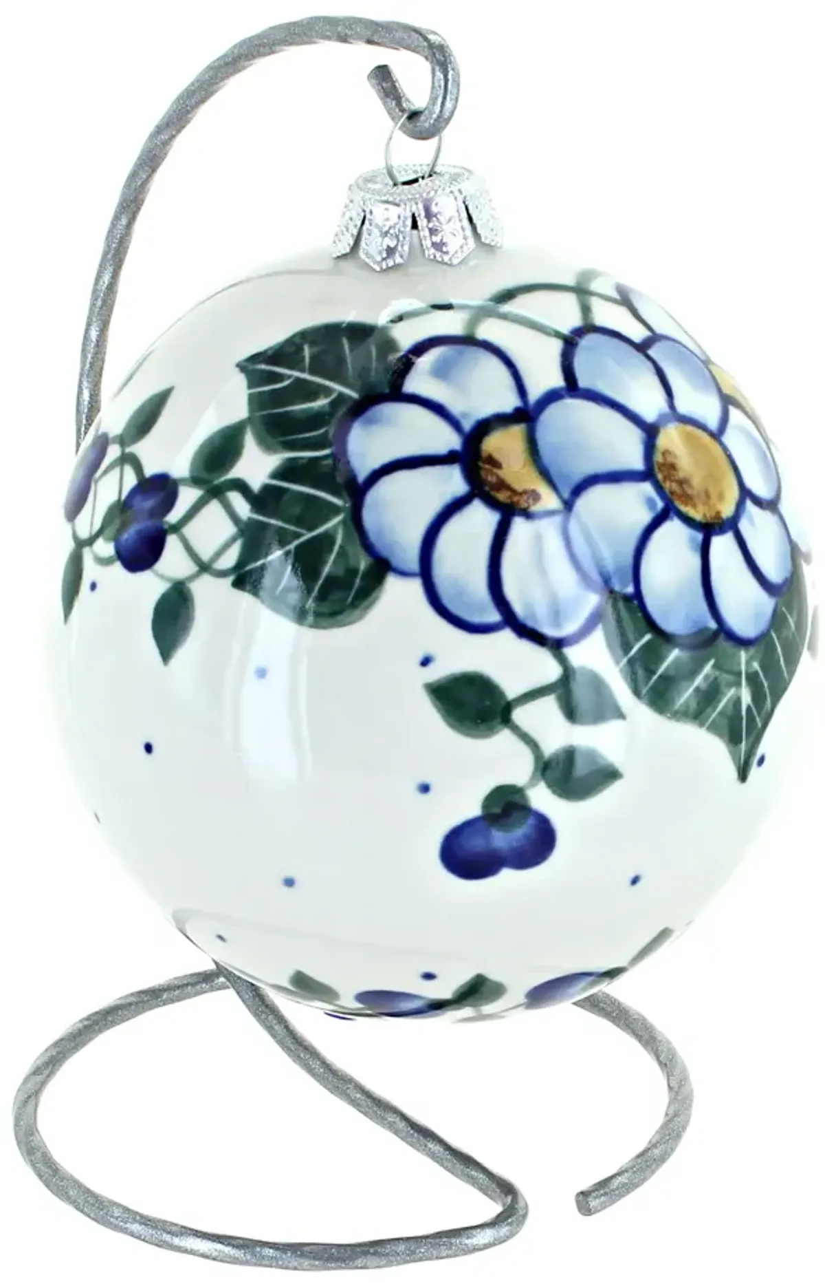 Blue Rose Polish Pottery Lavender Fields Christmas Ball