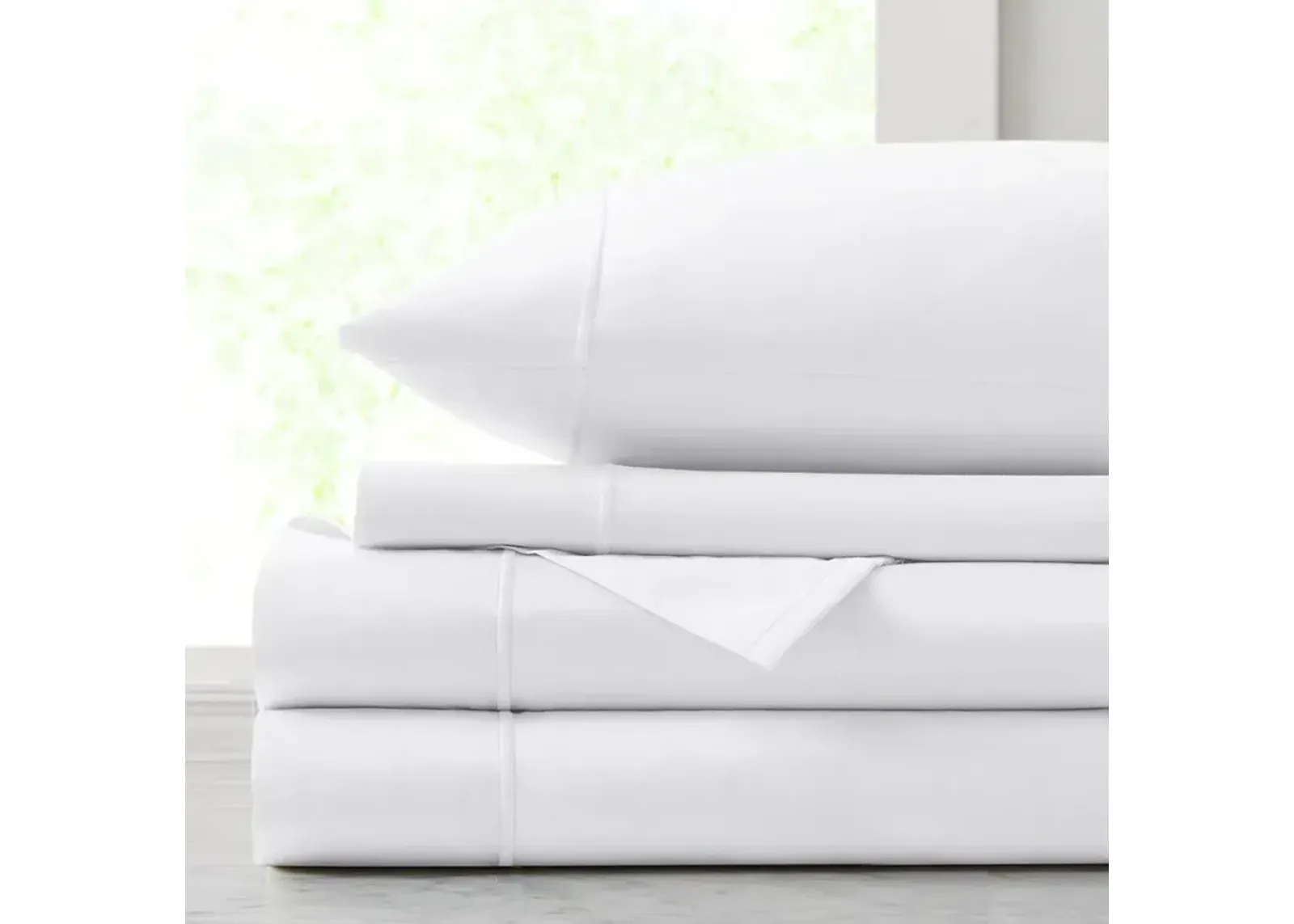 Belen Kox 500TC Cotton Sheet Set, 102x108, White, Cal King1, Belen Kox