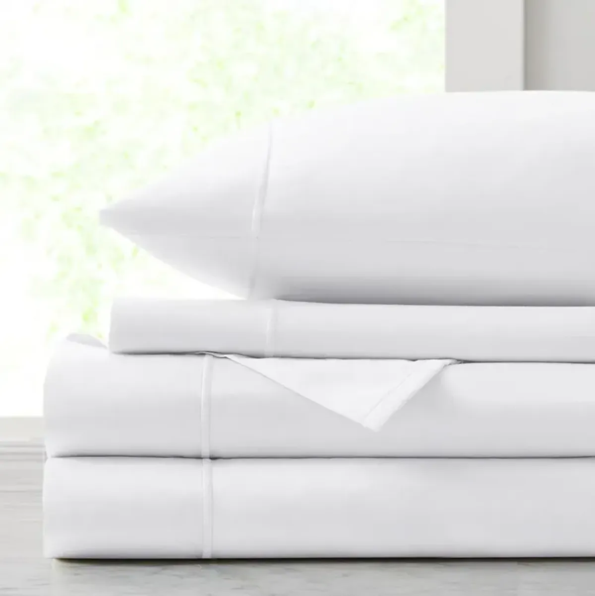 Belen Kox 500TC Cotton Sheet Set, 102x108, White, Cal King1, Belen Kox