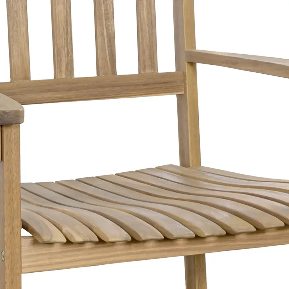 Seagrove Farmhouse Classic Slat-Back Acacia Wood Outdoor Rocking Chair