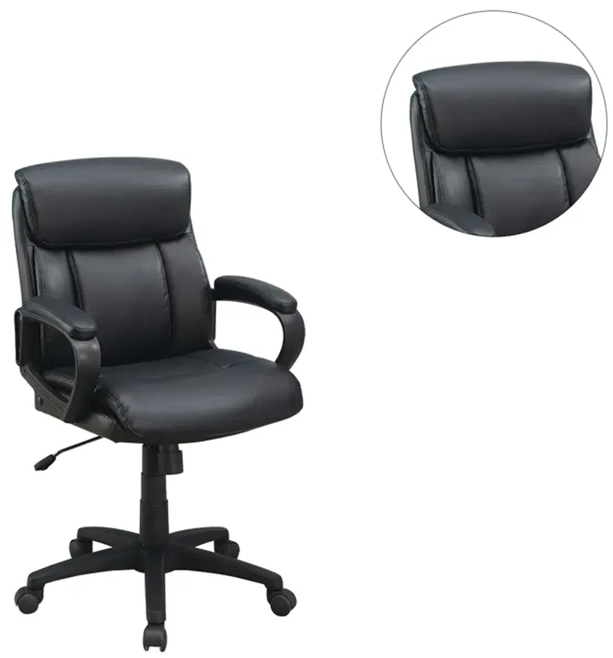 Standard Back Upholstered Office Chair, Black