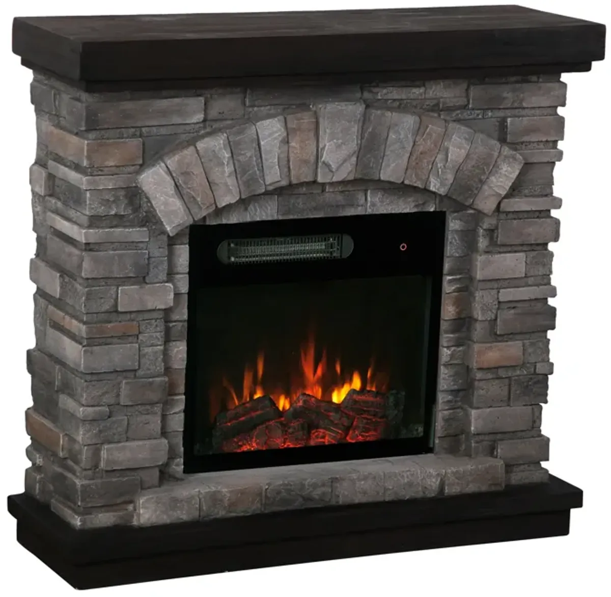 FESTIVO 36" Faux Stone Freestanding Electric Fireplace w/ Remote Control