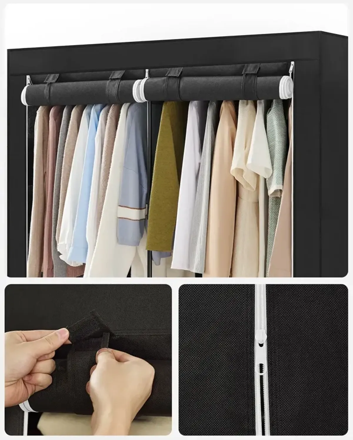 Wardrobe Closet Organizer with Cover