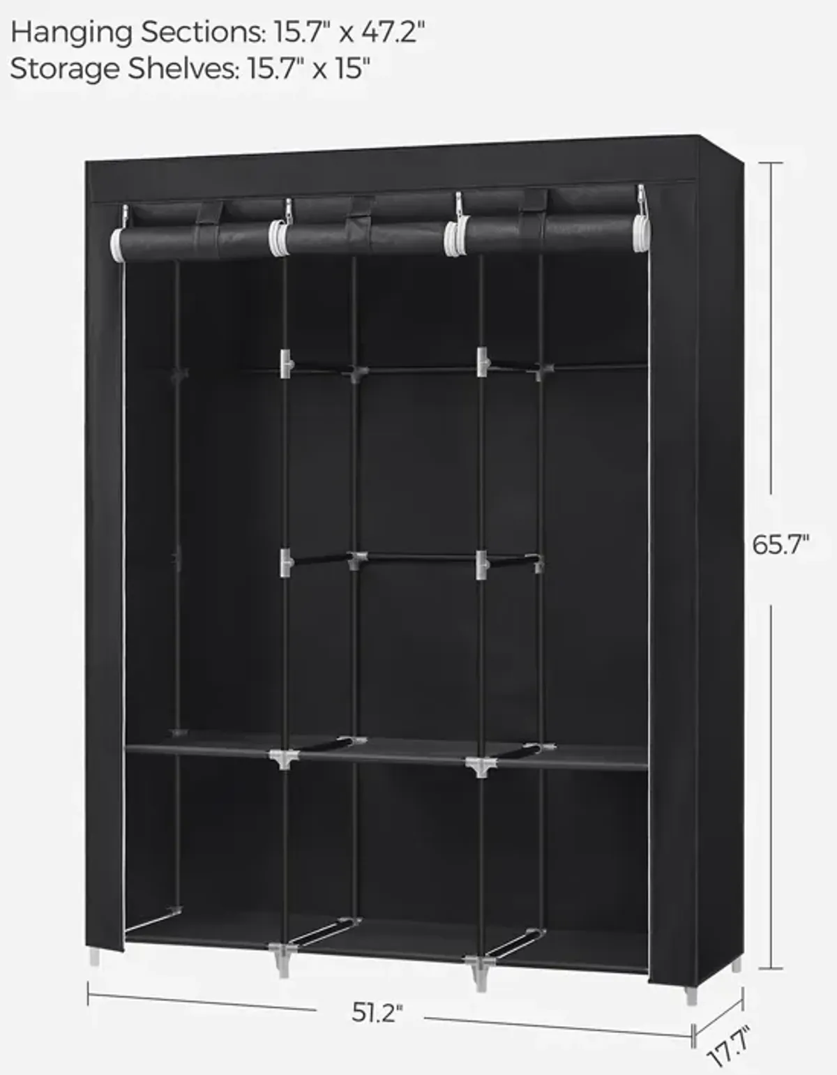 Wardrobe Closet Organizer with Cover