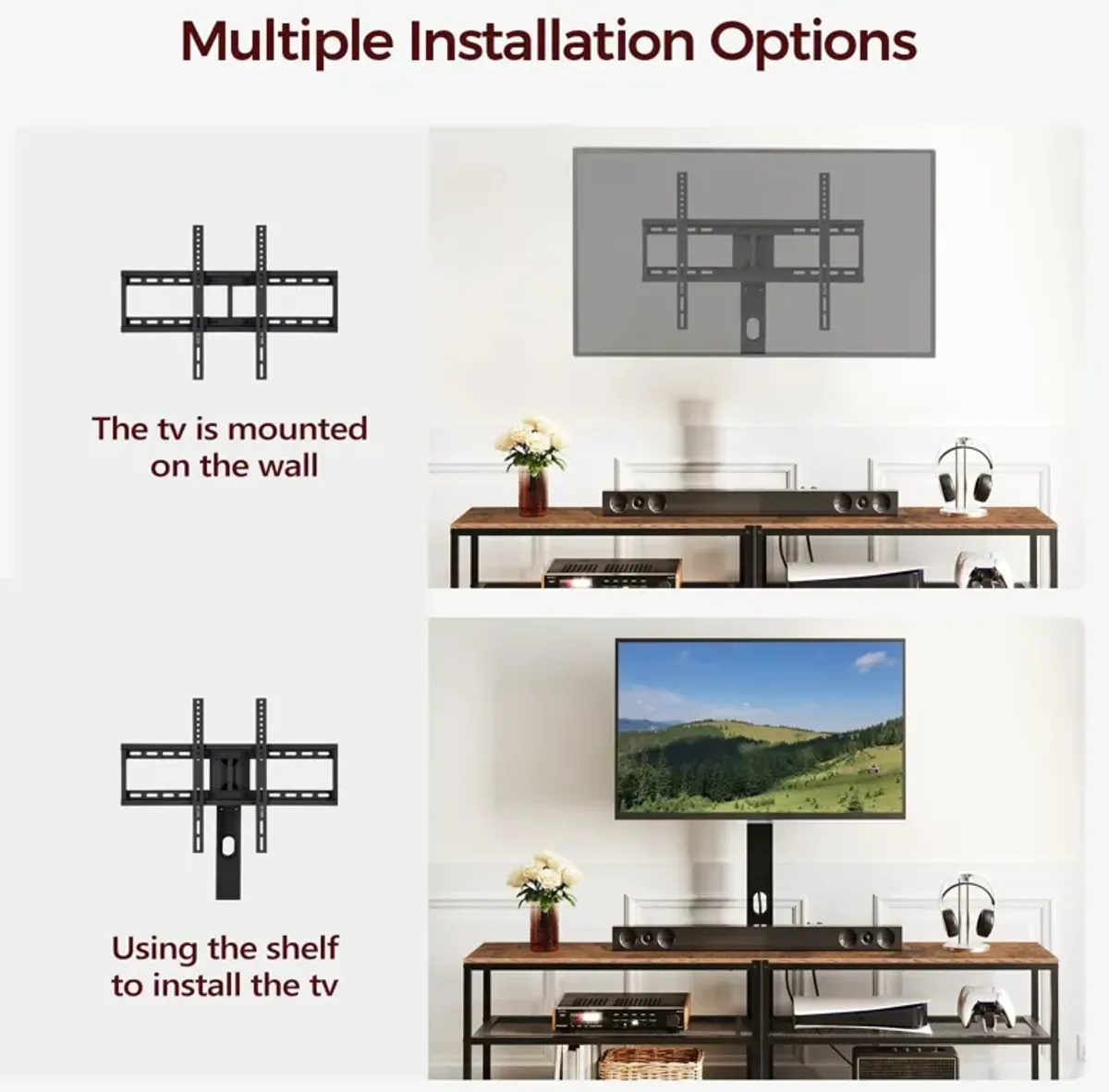 70.9"Entertainment Center Media Console,Mount up to 80 inch TVs