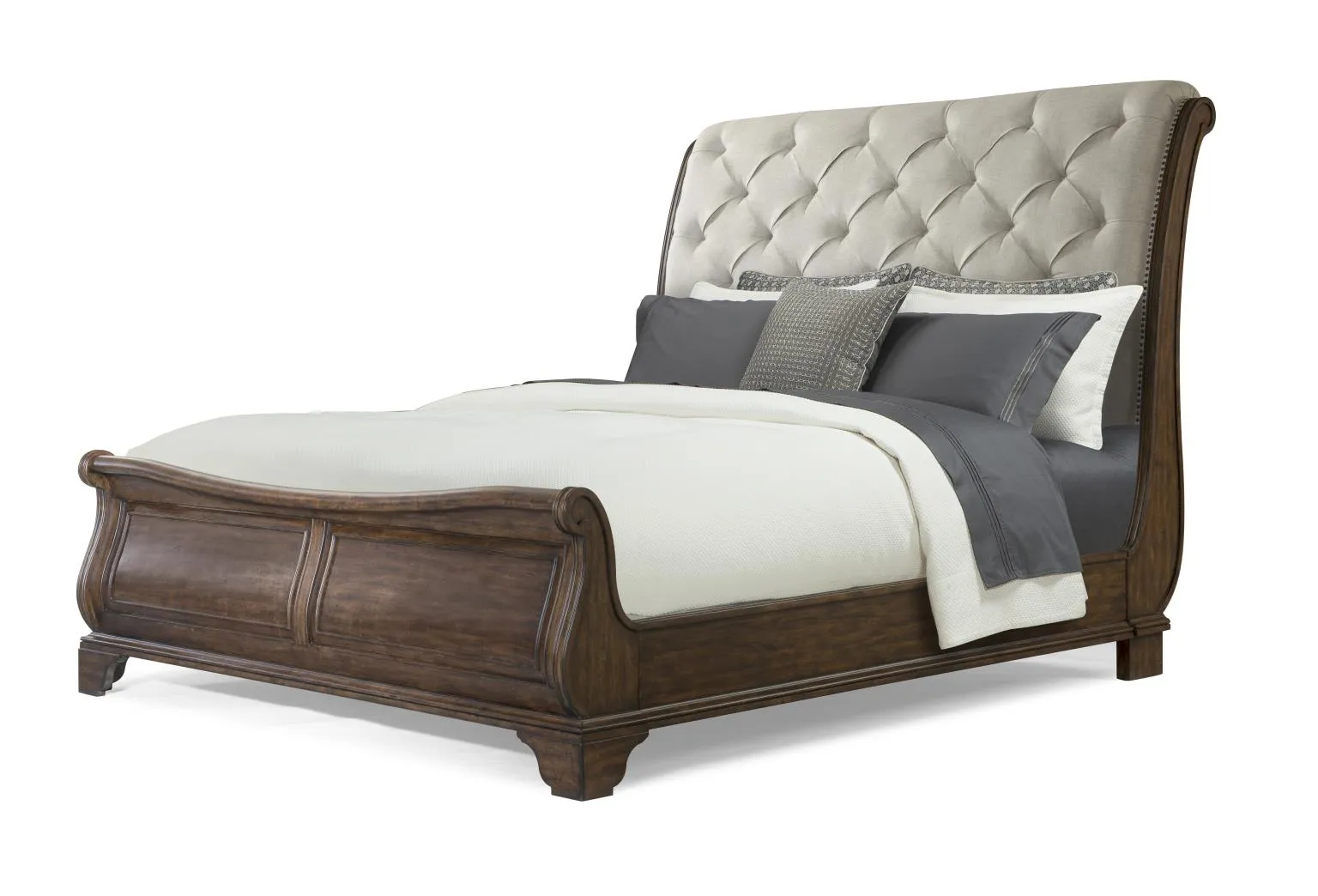 Trisha Yearwood Dottie Upholstered King Sleigh Bed