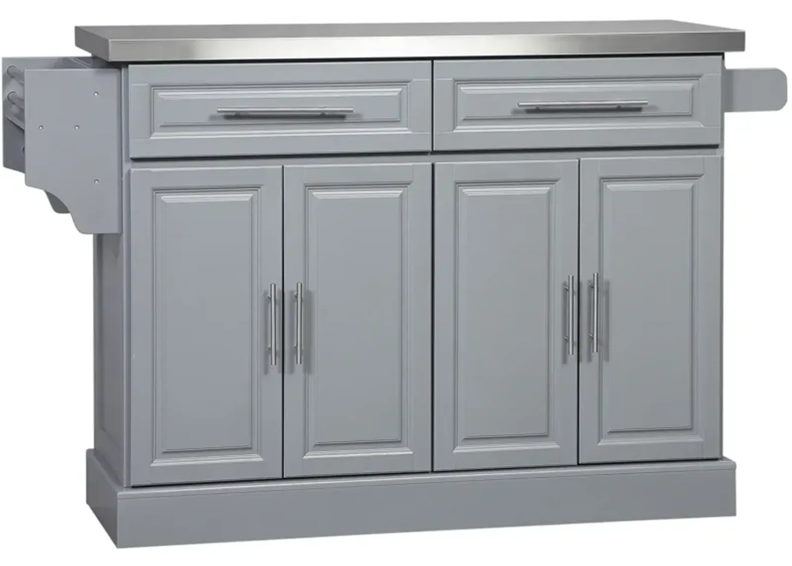 Rolling Stainless Steel Counter Kitchen Cart Storage Cabinet w/ Drawers & Rack