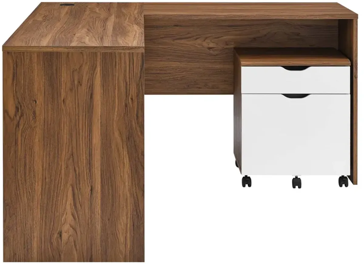 Envision Wood Desk and File Cabinet Set