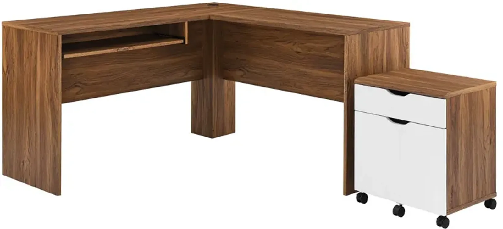 Envision Wood Desk and File Cabinet Set