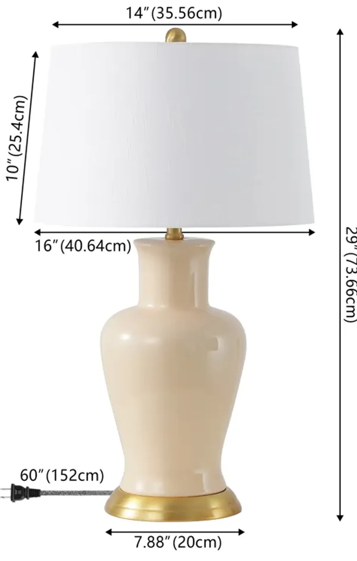 Julian Traditional Classic Ceramic Urn LED Table Lamp