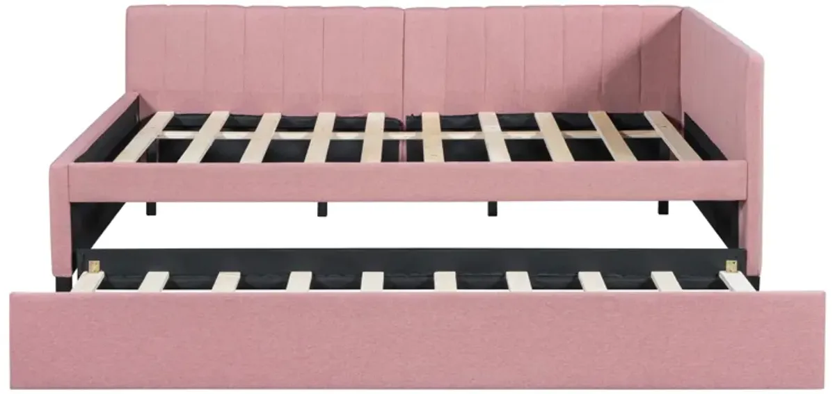 Whisen Classic Design Full Size Upholstered Daybed with Trundle