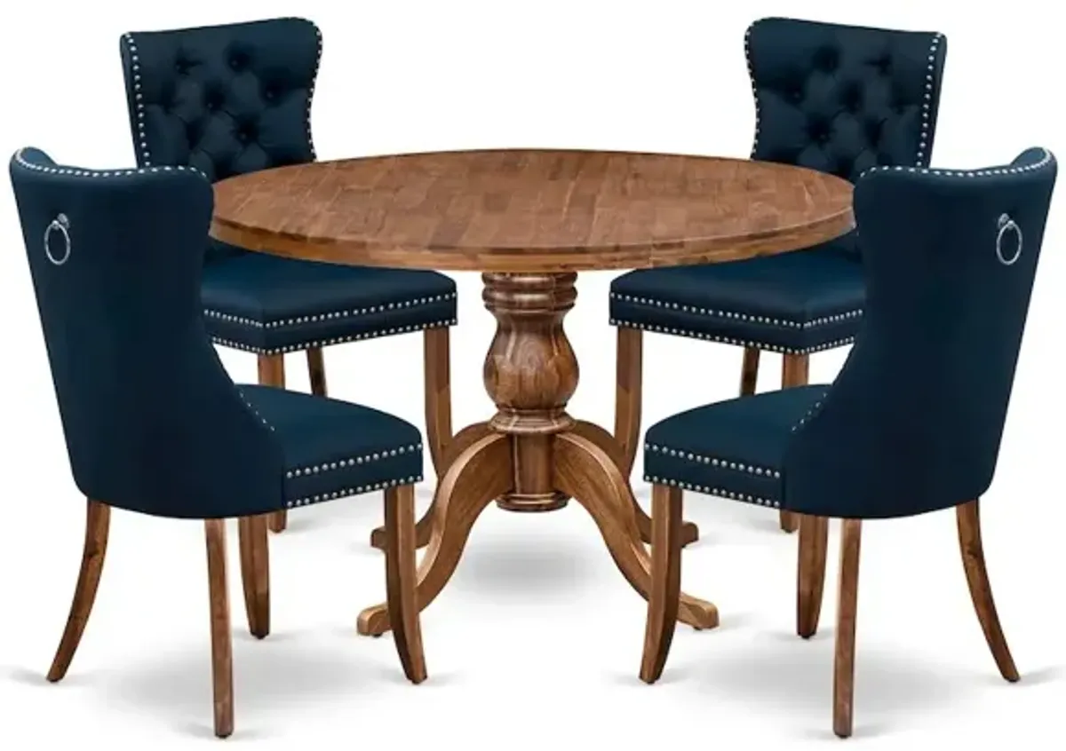 5-Piece Kitchen Table Set In Navy Blue Color