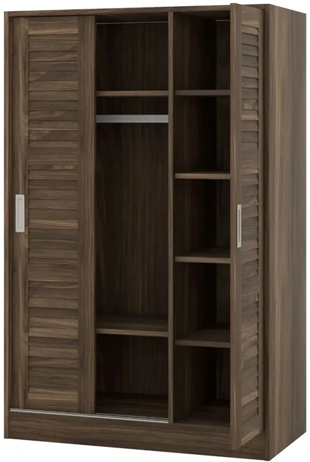 Merax Modern 3-Door Shutter Wardrobe with Shelves