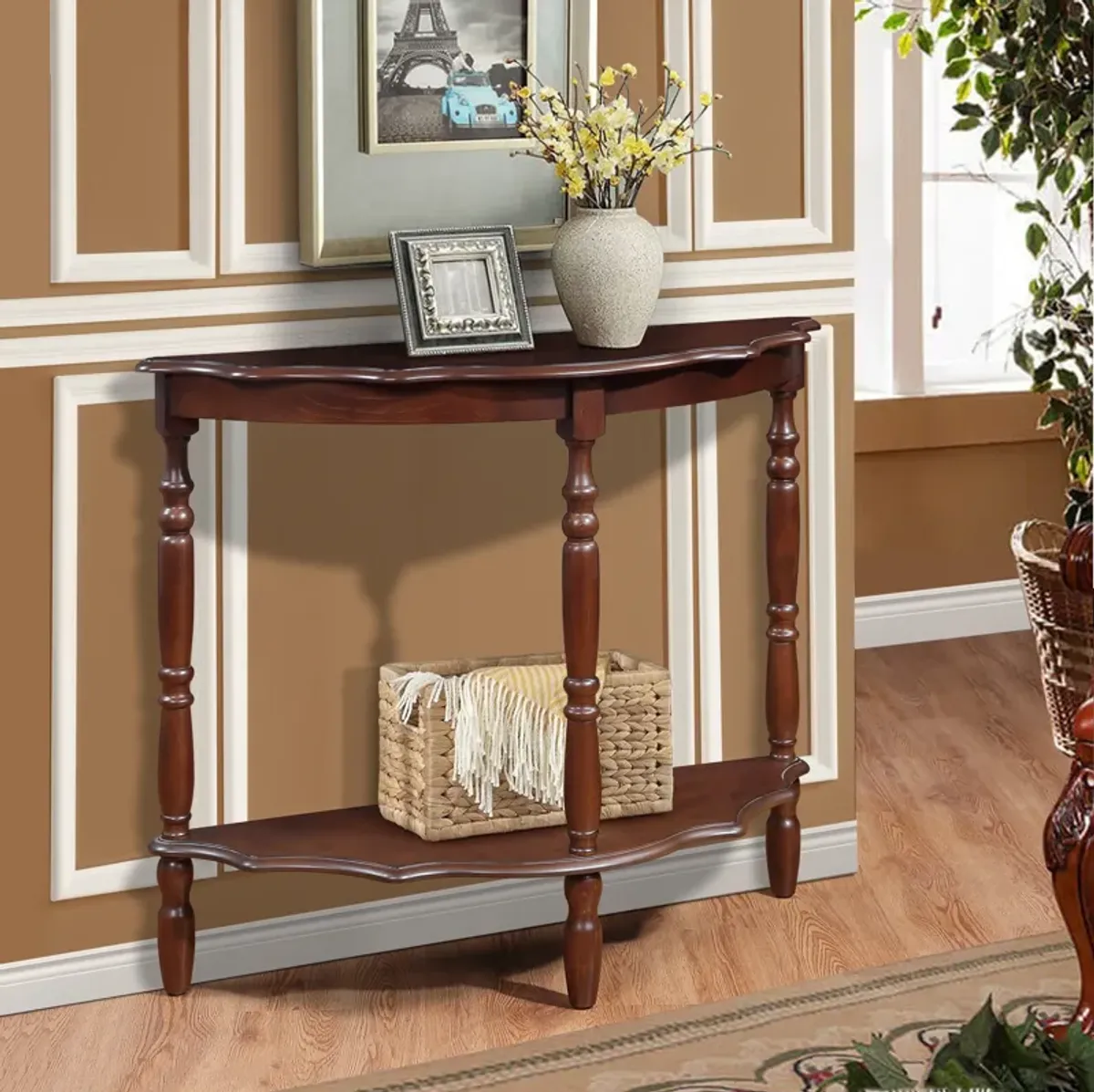 Merax Retro Console Table with 1 Open Shelf