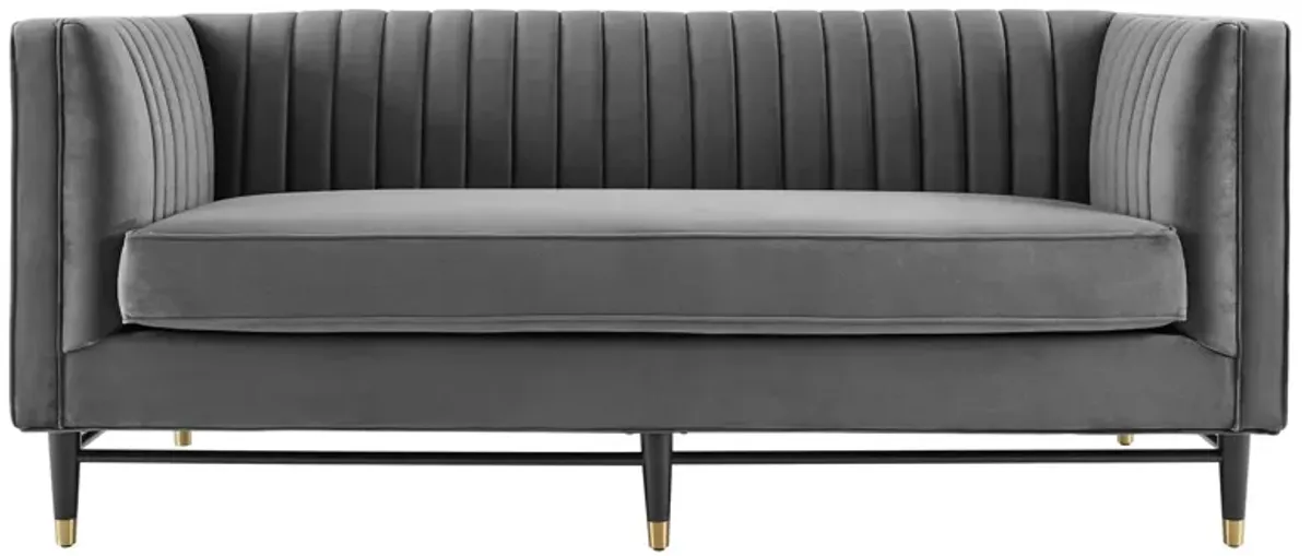 Devote Channel Tufted Performance Velvet Loveseat