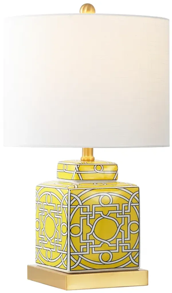 Catherine Modern Transitional Ceramic Metal Square Ginger Jar LED Table Lamp