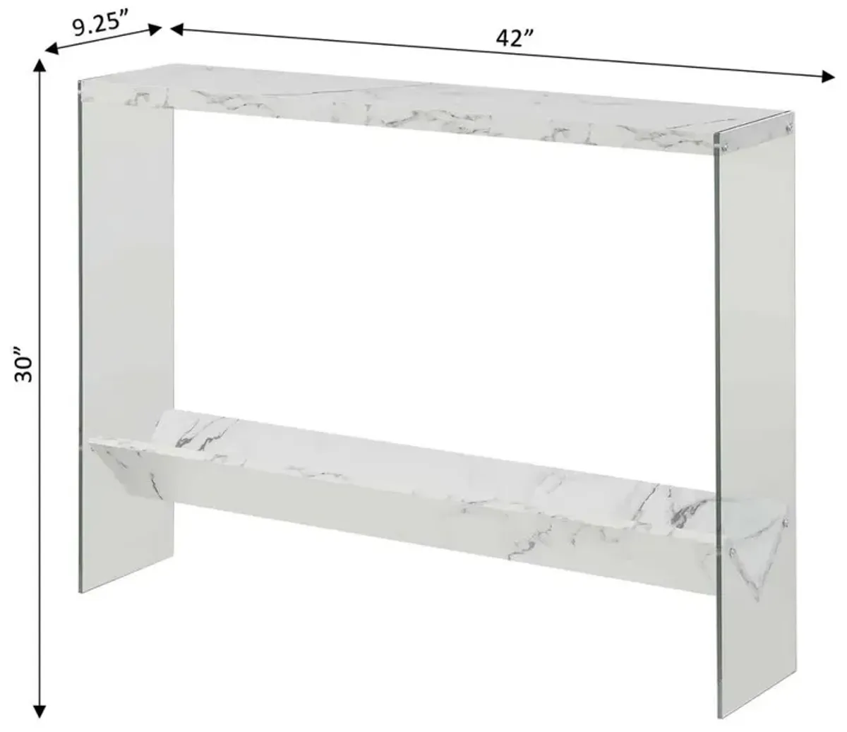 Convenience Concepts SoHo V Console Table with Shelf, R4-0551