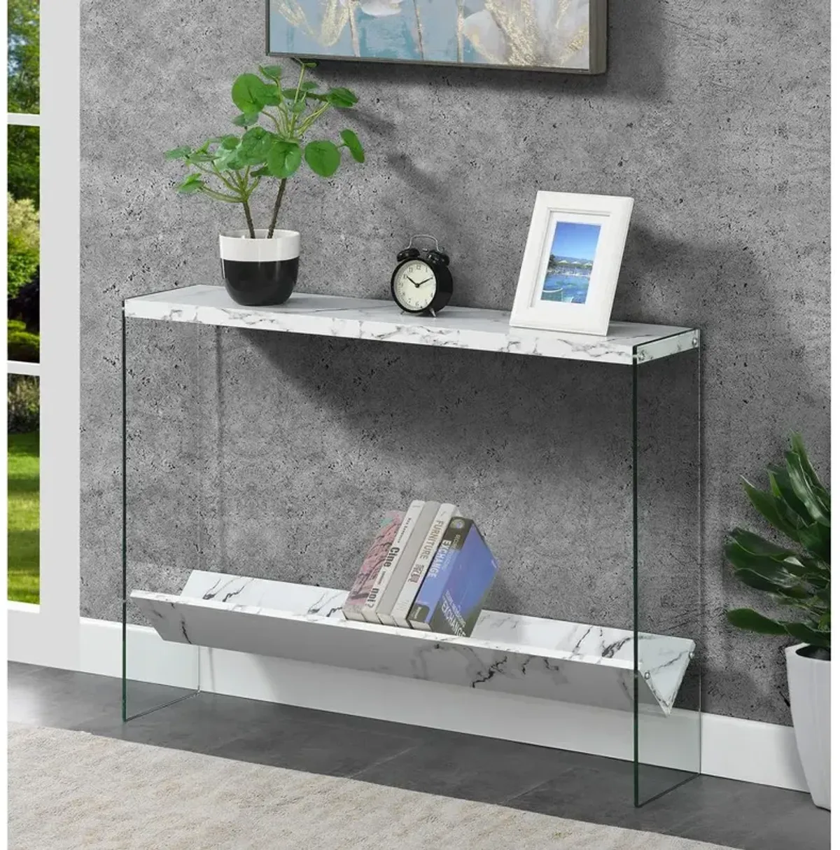 Convenience Concepts SoHo V Console Table with Shelf, R4-0551